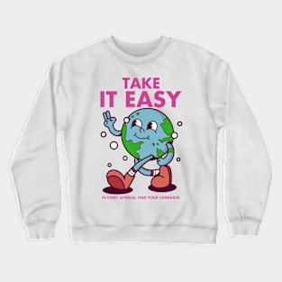 TAKE IT EASY, Character Cartoon Vintage Crewneck Sweatshirt